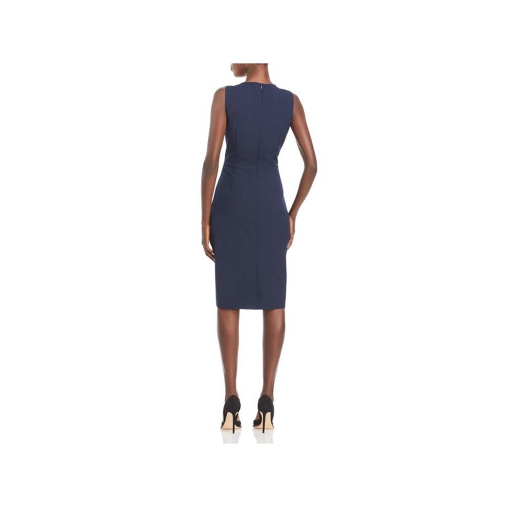 ELIZA J Womens Navy Peplum Front Sleeveless Knee Length Party Sheath Dress 10 - Picture 2 of 3